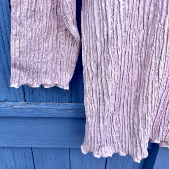 Haystack Light Pink Ruched‎ Textured Top Stretchy Women's Size Small V Neck - Picture 5 of 11